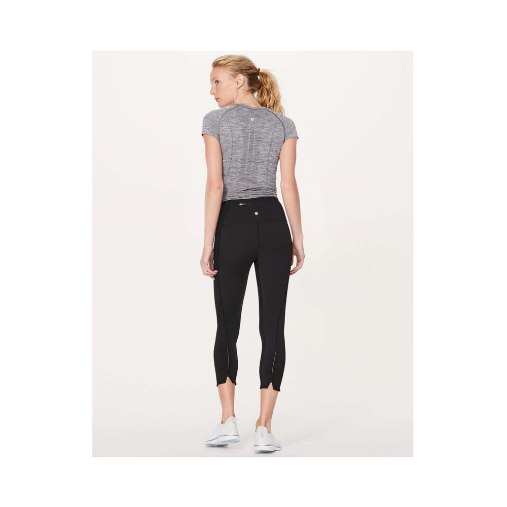Lululemon On Your Mark Crop 23" Leggings Luxtreme Ruched Hugged Black Size 4